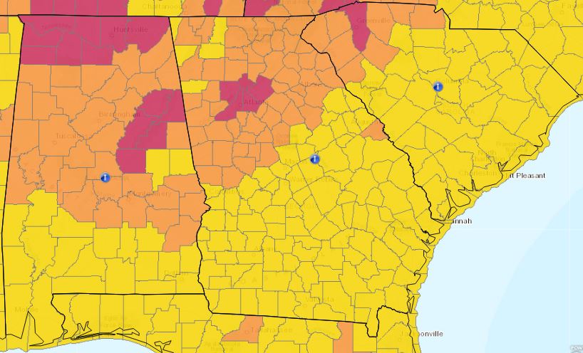 Alabama, Georgia e South Carolina