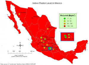 Mappe del radon nel nord america - Indoor Radon Level Map in Mexico